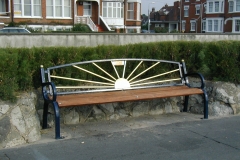 Metal bench at Felixstowe seafront