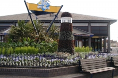 Lighthouse floral display, Felixstowe pier