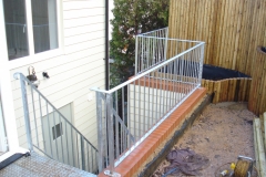 Metal staircase and railing