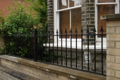 Black spiked fence railing